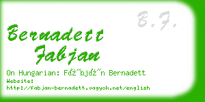 bernadett fabjan business card